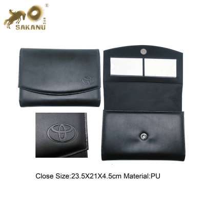 Promotion PU PVC leather auto car manual document holder