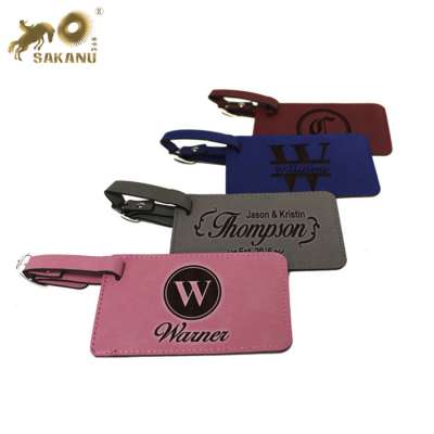 PU PVC leather travel luggage tag