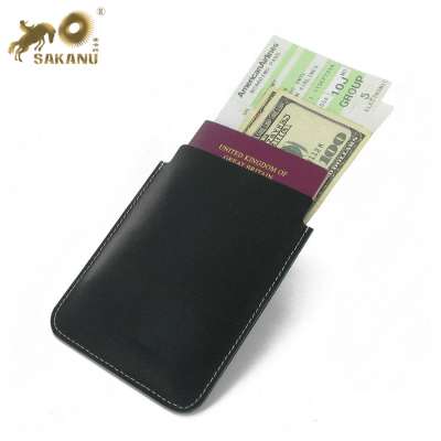 factory price cheap promotion real PU leather passport card holder